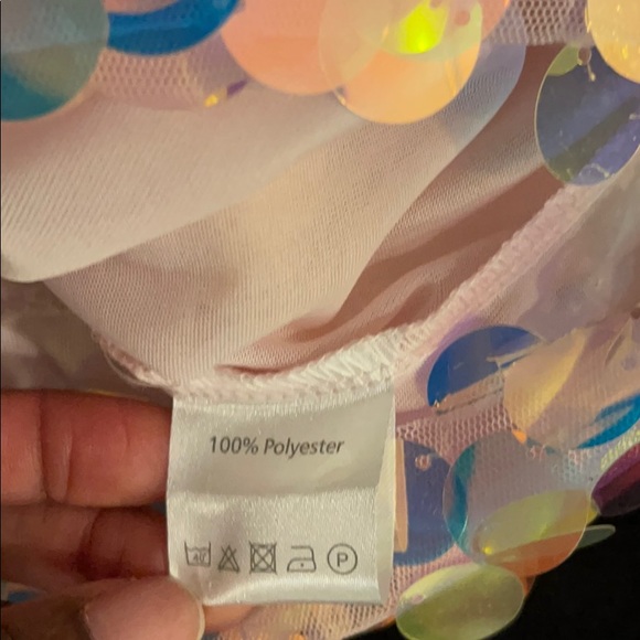 NWT! Missguided iridescent sequin crop top sz M - Picture 4 of 8